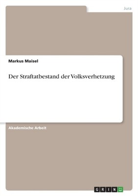 Maisel - Der Straftatbestand der Volksverhetzung - paperback or softba - E555z