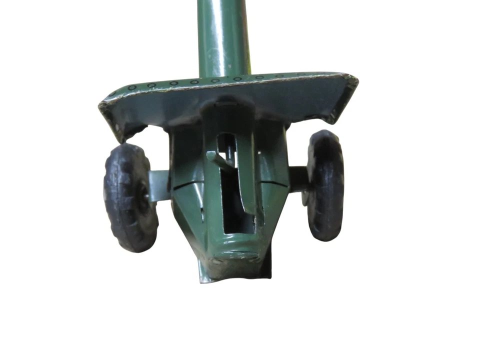 Cañón de artillería de juguete de hojalata verde tanque militar pistola estilo Japón funciona de colección Foto 3 de 4