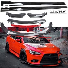 Front Bumper Lip Spoiler Side Skirts Carbon Style For Mitsubishi Lancer Ralliart Front Bumper Lip Spoiler Side Skirts Carbon Style For Mitsubishi Lancer Ralliart