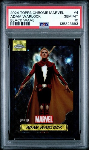 2024 Topps Chrome Marvel Adam Warlock Black Wave /10 PSA 10 GEM MINT