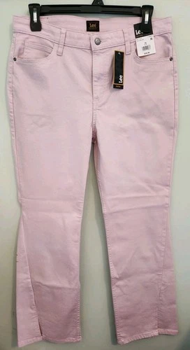 Lee Women's SIZE 16 Mid-Rise Bootcut Jeans LIGHT PINK Denim Pale Mauve #10725