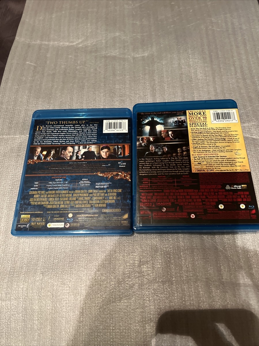 The DaVinci Code and Angels & Demons -Blu-ray Lot- Perfect