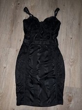 Pretty Little Thing Women's Size 2 Black Lace Slip Dress Festival Lingerie Club