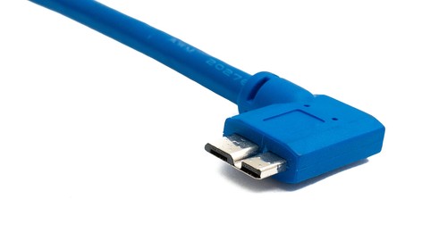 SYSTEM-S USB 3.0 Cable 30 CM Type B Socket To Micro B Plug Left Angled Angle - Zdjęcie 3 z 4