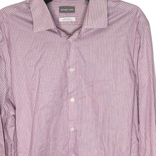 Michael Kors Dress Shirt Men's XL 17 34/35 LS Regular Fit Airsoft Stretch Purple