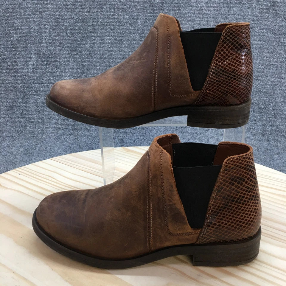 Clarks Boots Womens 8M Demi 2 Beat Snake Combi Booties Brown Leather 26152058 - Image 2 of 4