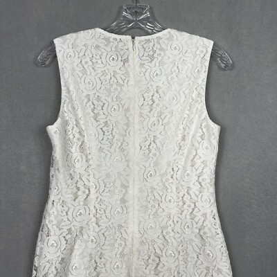 Diane Von Furstenberg Lace Dress Women's Size 2 White Sheath Sleeveless  Cocktail | eBay