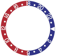 REPLACEMENT BEZEL INSERT FOR WATCH 37.5x30.7 MM BLUE RED PEPSI