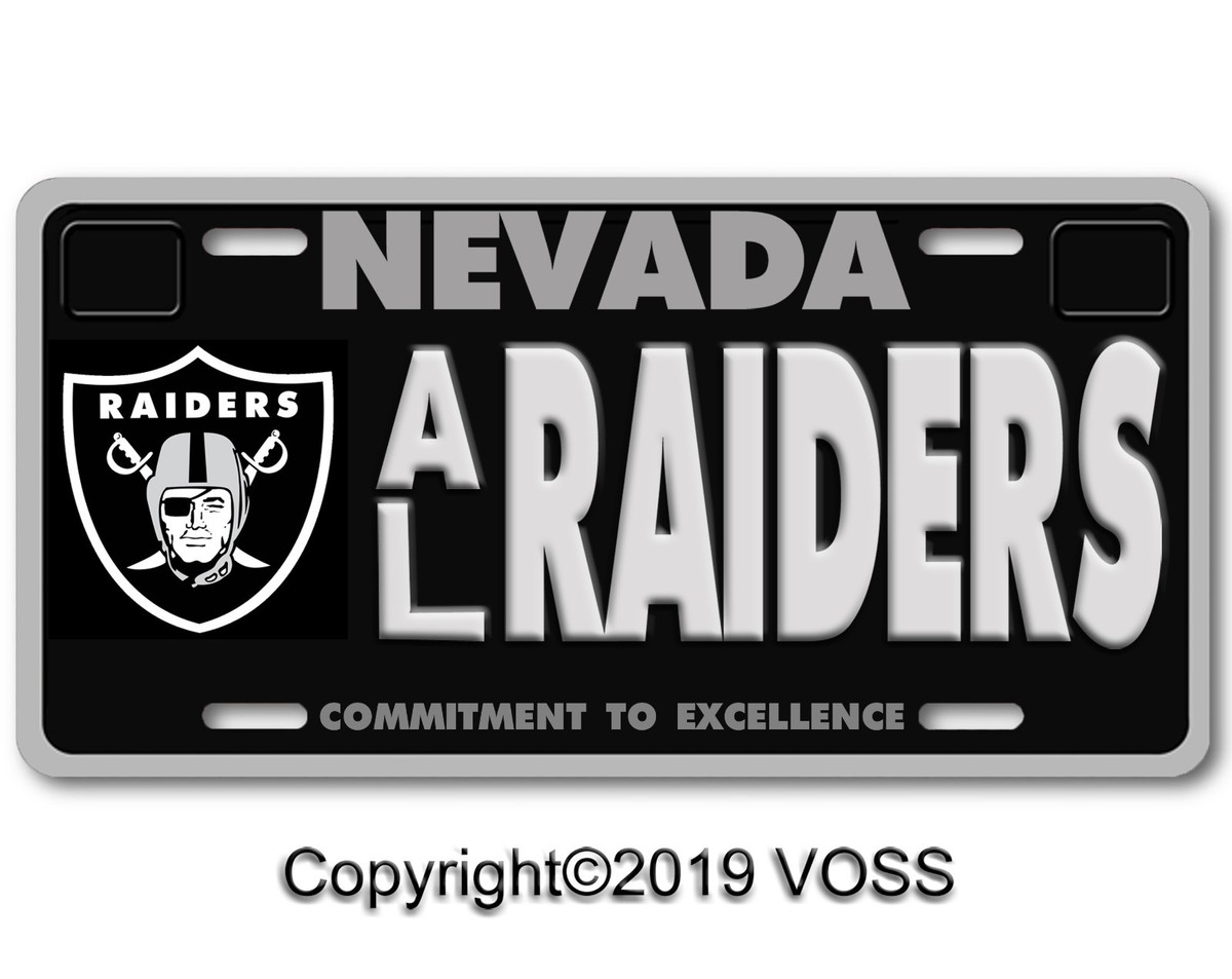 Las Vegas Nevada RAIDERS NFL Football Team Aluminum Vanity License
