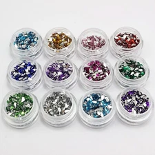 12,000 Acrylic Flatback Teardrop Rhinestone Gems 2X3mm + 12 Storage Box Nail Art