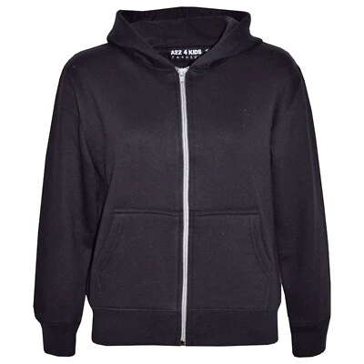 A2Z 4 KIDS® Kinder Jungen Unisex Uni Fleece Schwarz Hoodie Reißverschluss Stil Reißverschluss Alter 2-13 Jahre