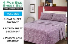 Maxmal Home 100 Cotton 3 Pieces Flannel Sheet Set Full Ssize, Soft, Breathable,