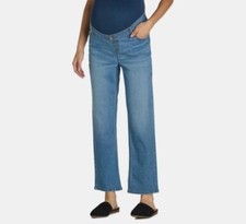 Time  Tru Women's Maternity Light Wash Straight Leg Jeans Size S 4-6 