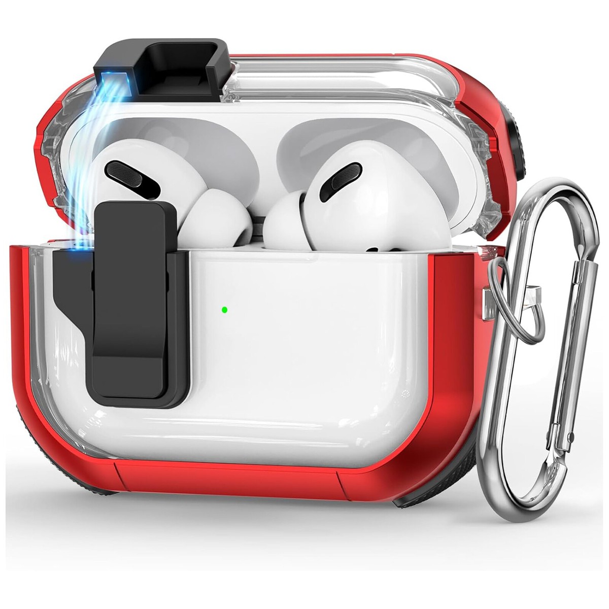 For AirPods 4 3/Pro2 Clear Automatic Snap Switch Secure Lock Case