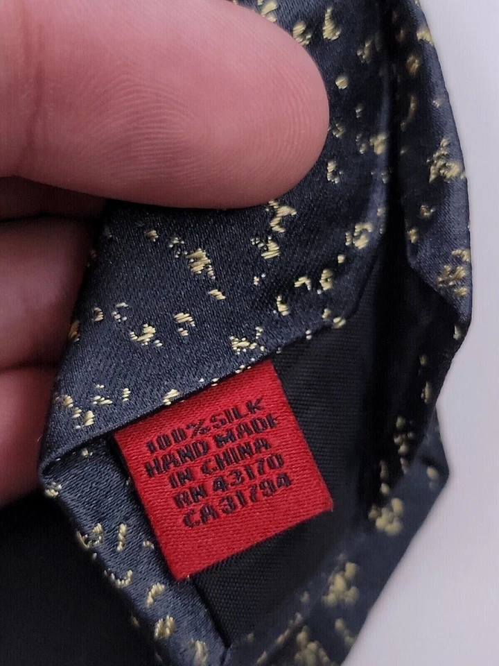 Alfani 男式正式领带 60 英寸长 x 3 英寸宽黑色/金色领带 — 第 4/4 张图片