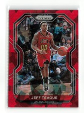 JEFF TEAGUE #42 2020-21 PANINI PRIZM HAWKS RED Cracked Ice