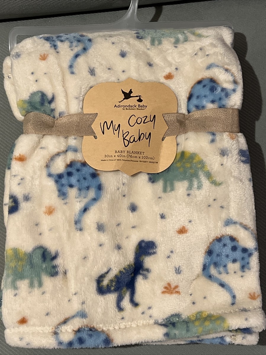 Adirondack Baby My Cozy Blanket Dinosaur Blue Green Beige Fleece