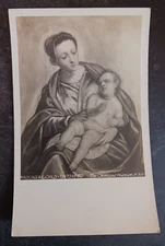 vtg postcard art Tintoretto Madonna and Child unposted