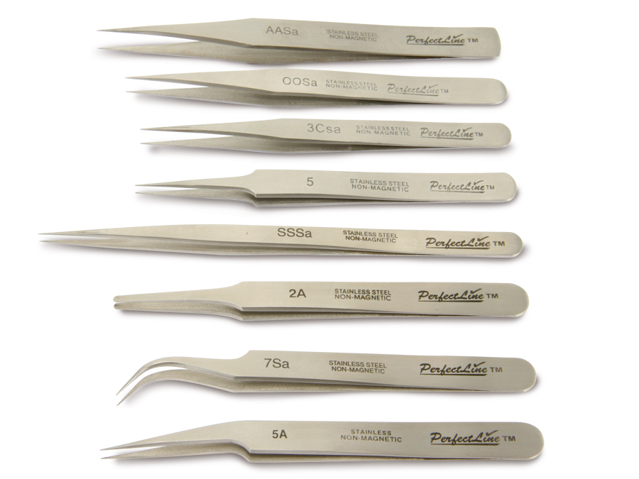 Prasacco 5 Stück Pinzetten Set, Perlen Pinzette Edelstahl
