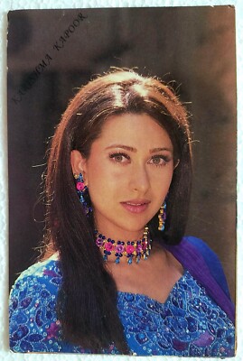 Bollywood Schauspielerin Karisma Kapoor seltene alte Original Postkarte Postk...