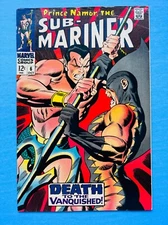 ⭐️🔑SUB-MARINER #6 FN/VF 7.0 2ND TIGER SHARK APP MARVEL COMICS 1968⭐️