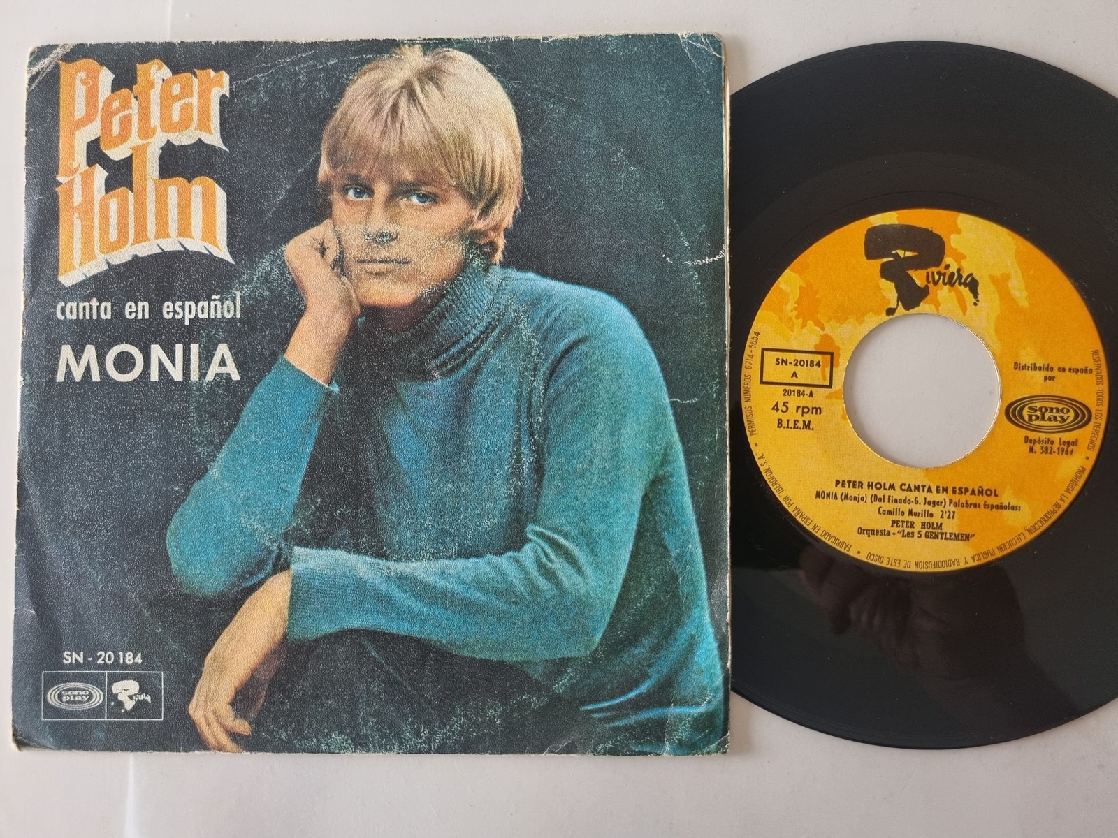 Peter Holm - Monia 7'' Vinyl Spain SUNG IN SPANISH