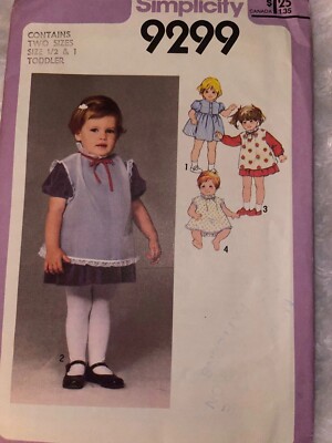 Vintage Simplicity 9299 sewing pattern Toddler drop waist pinafore dress 1970s | eBay Vintage Simplicity 9299 sewing pattern Toddler drop waist pinafore dress 1970s | eBay