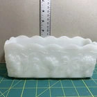 VTG.* grape leaf  *milk glass*fire king * anchor hocking  *planter/napkin holder