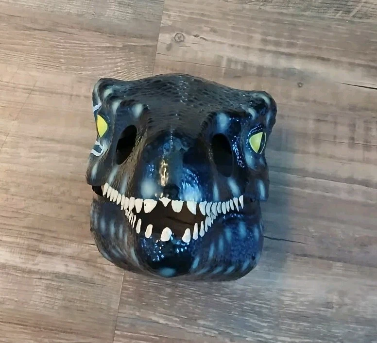 Velociraptor Dinosaur Jurassic Park Child Movable Jaw MASK Halloween Dino Blue - Image 2 of 4