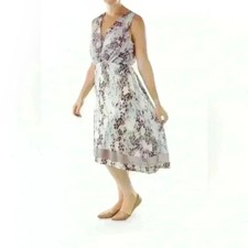 Simply Vera Women’s Small Purple Blue Geometric Print V-neck Hi Low Tunic Dress