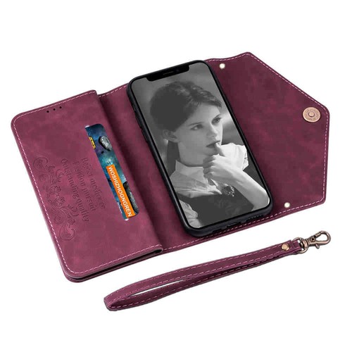 For iPhone 11 12 Pro Max XR 6S 7 8 SE Wallet Card Holder Flip Leather Case Cover - Picture 41 of 43