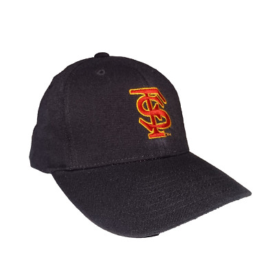 Vintage Florida State Seminoles Hat Cap Mens Fitted S-M Super Flex Black NCAA