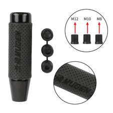 13cm Black Universal Mugen Aluminumleather Gear Shift Knob Shifter Lever Head