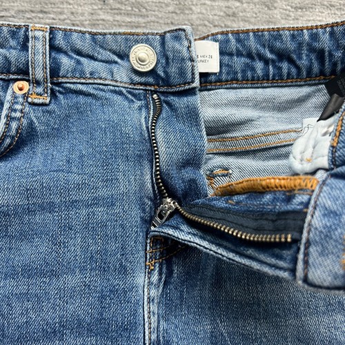 Zara Woman Skirt Size S Womens Cut Off Stretch Medium Wash Blue Denim - Picture 2 of 8