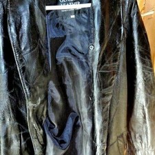 Womens Size L, Black Genuine Leather Jacket, Navarre Leather Company Ec