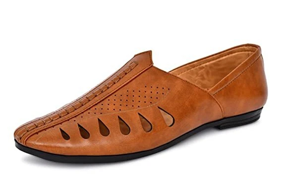 Mens Cushioned jutti synthetic Leather mojari shoes US size 8-12 MultiCol BD