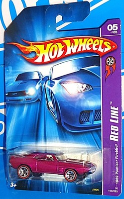 Hot Wheels 2006 Red Line Series #100 1969 Pontiac Firebird Magenta w/ RL5SPs