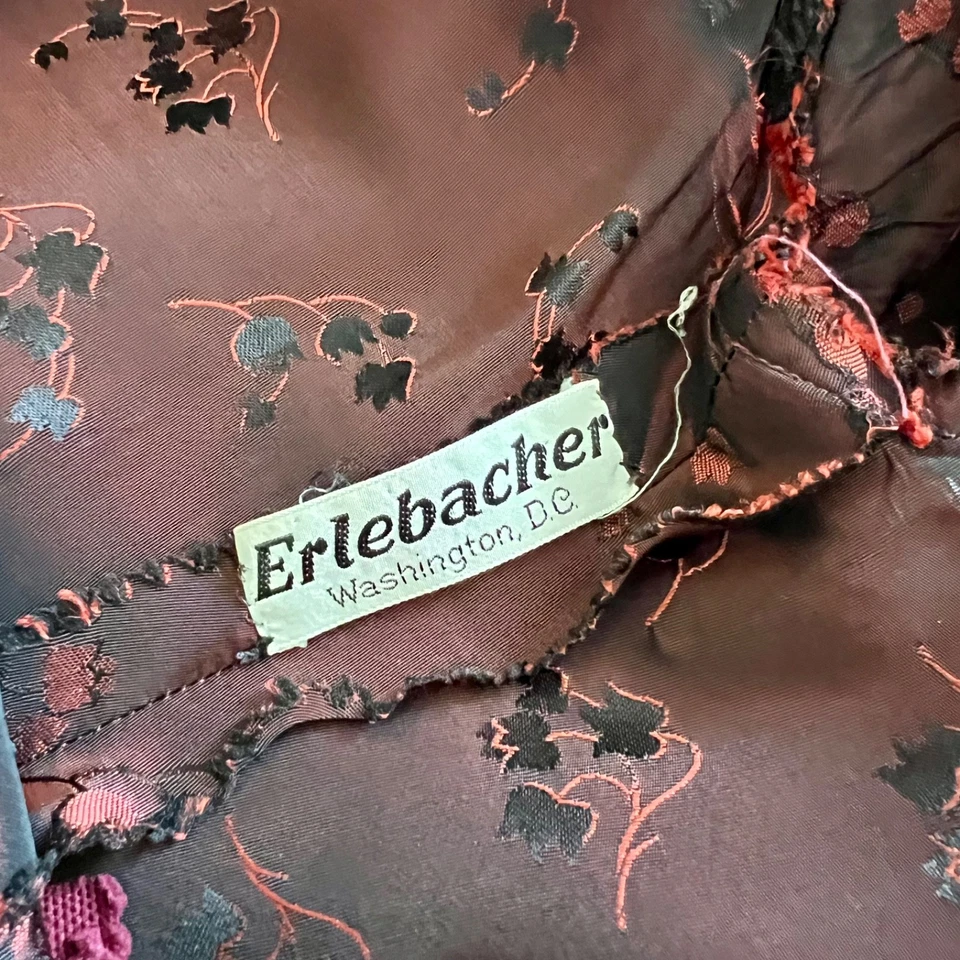 Vintage 50s Erlebacher Brocade Silk cocktail dress XS (0-2), Excellent condition - Image 2 of 4