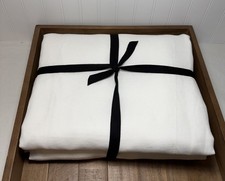 Pottery Barn Belgian Flax Linen Duvet Cover  King/Cal  White