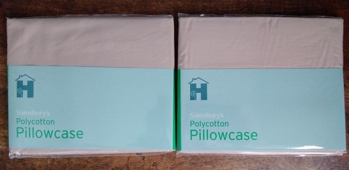 Sainsburys Polycotton Single Light Brown Fitted Sheet (90x190cm)+ 2 Pillow Cases - Picture 10 of 13