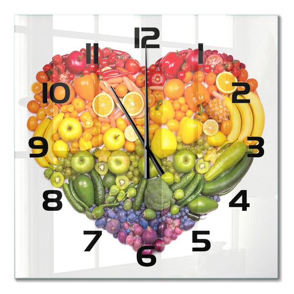 Design-Wanduhr Mit FließEnden Zeigern GemüSeherz Schwarze Zeiger 60X60 Cm-image