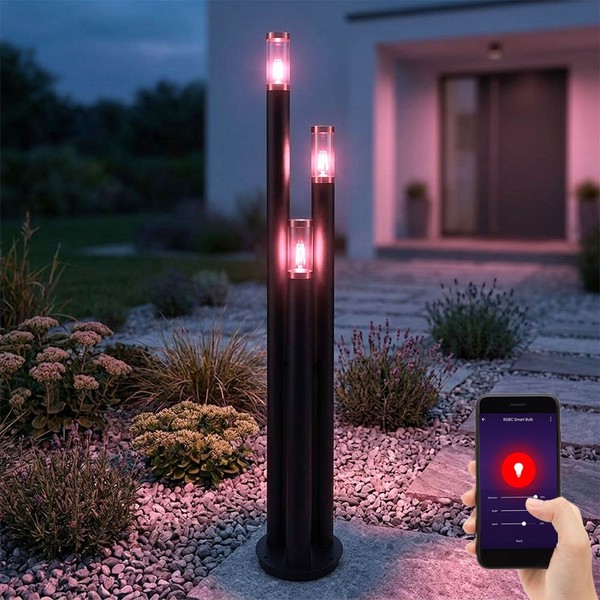 Standlampe AußEnleuchte Stehleuchte Edelstahl Rgb Dimmbar Smart Led Alexa Google-image