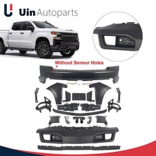Fit 2019-22 Chevrolet Silverado 1500 Front Bumper Kit W Fog Lamp Covers Trim