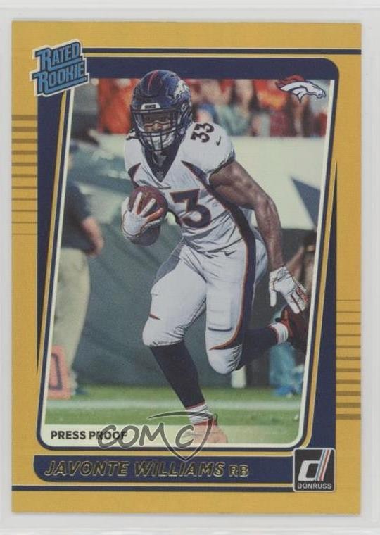 2021 Panini Donruss Rated Rookie Press Proof Premium Javonte Williams #275 7iu