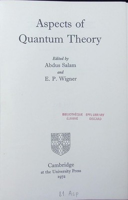 Aspects of Quantum Theory ed..