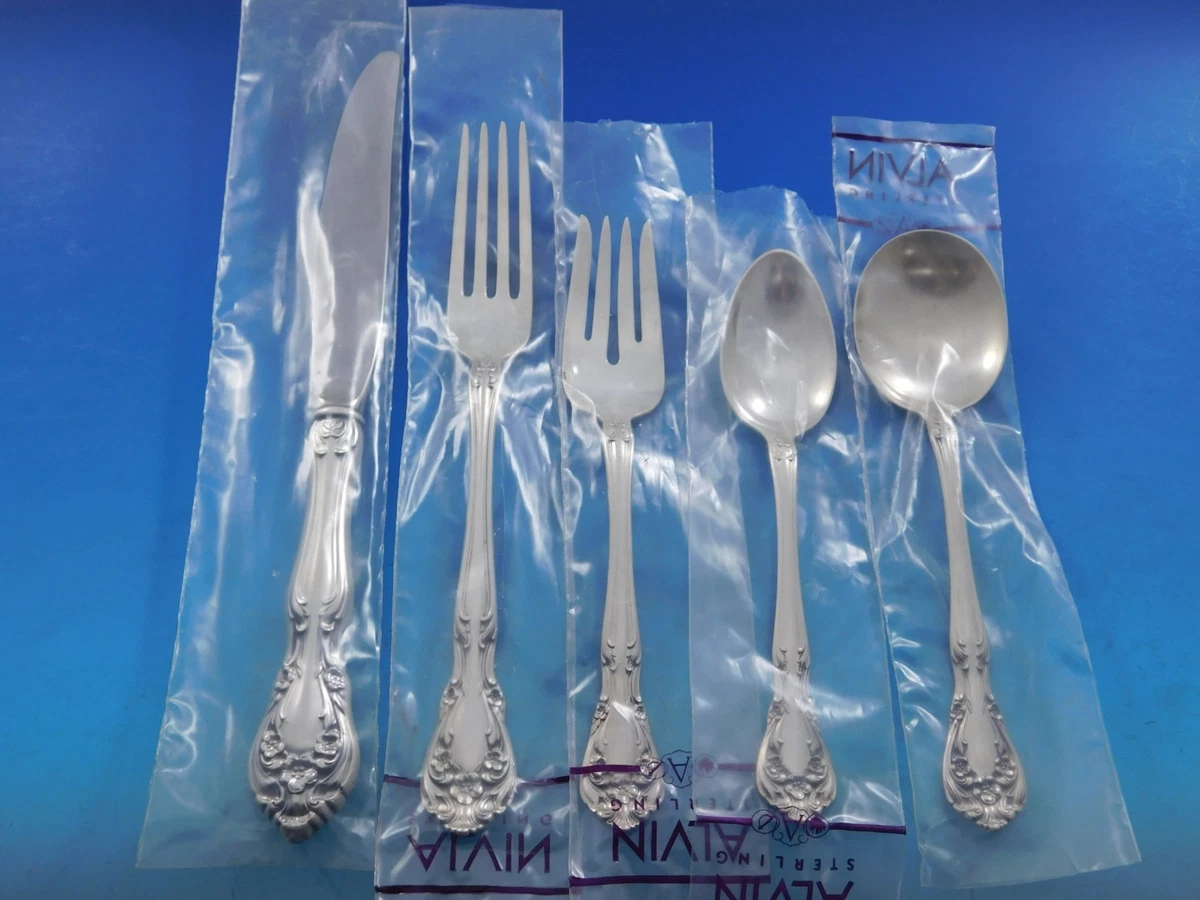 Alvin Chateau Rose Antique US Sterling Silver Flatware-Sets for