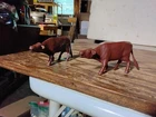 1950s Marx COWS mooing (2) WAGON TRAIN western animals farm figures playset