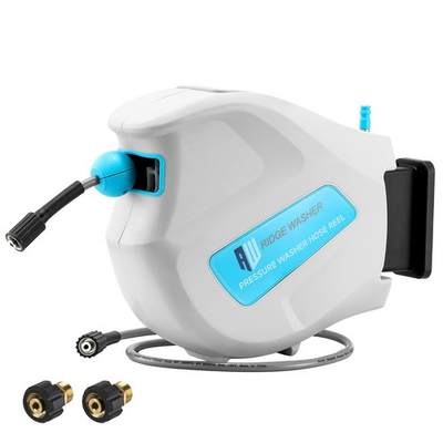 #ad Pressure Washer Hose Reel 65FT X 1 4#x27;#x27; Power Washer Hose Reel Auto Rewind W... $157.69