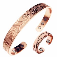 -Pure Copper Magnetic Bracelet  Ring Adjustable Size for Women