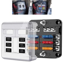 12V Universal 6 Way 12V Car Auto Blade Fuse Holder Box Block with LED Indicator